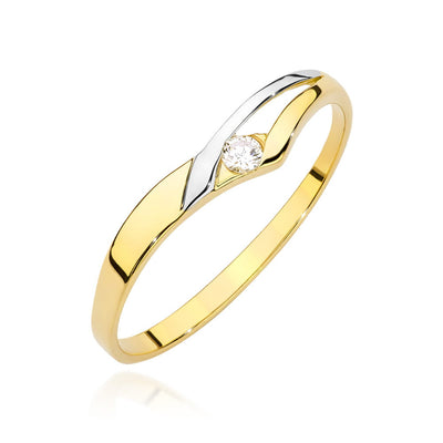 Inel Aur 14K cu Diamant Natural 0.04 ct