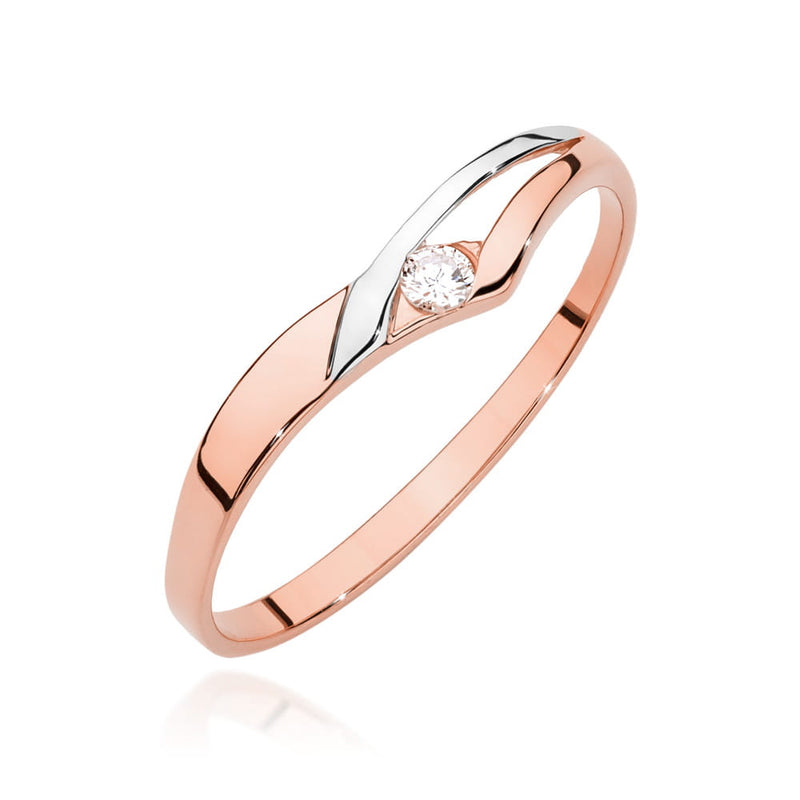 Inel Aur 14K cu Diamant Natural 0.04 ct, imaginea 5 din 12