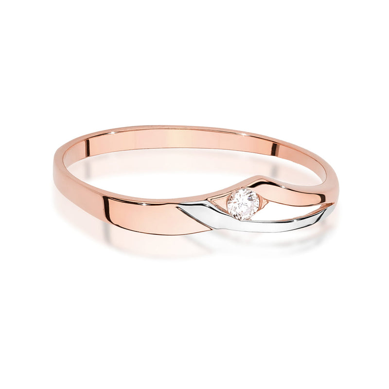 Inel Aur 14K cu Diamant Natural 0.04 ct, imaginea 6 din 12