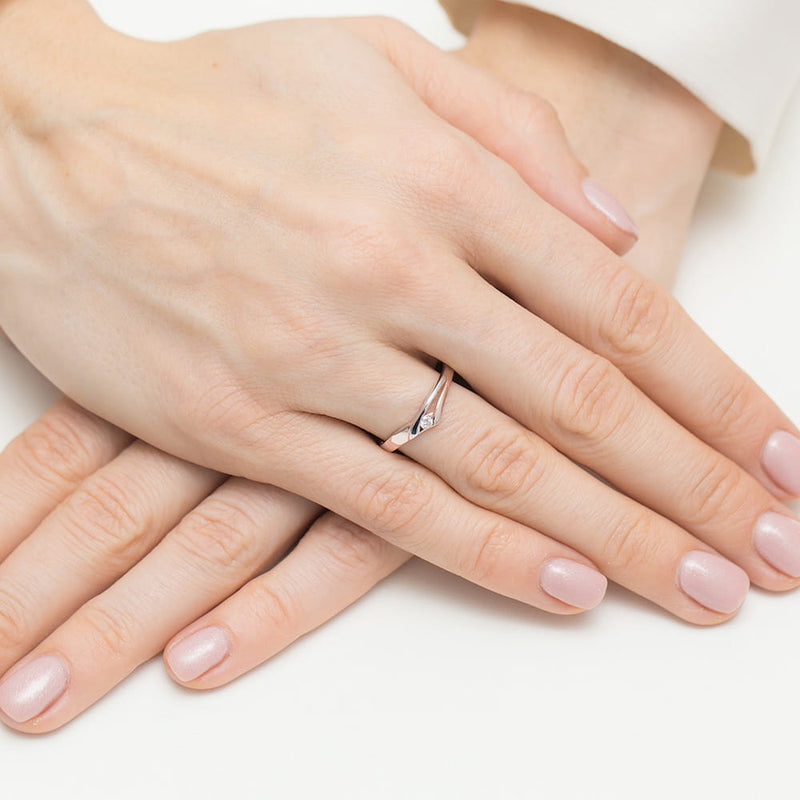 Inel Aur 14K cu Diamant Natural 0.04 ct, imaginea 8 din 12