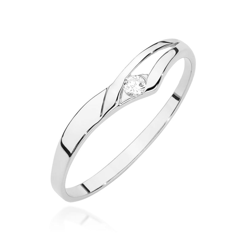 Inel Aur 14K cu Diamant Natural 0.04 ct, imaginea 9 din 12