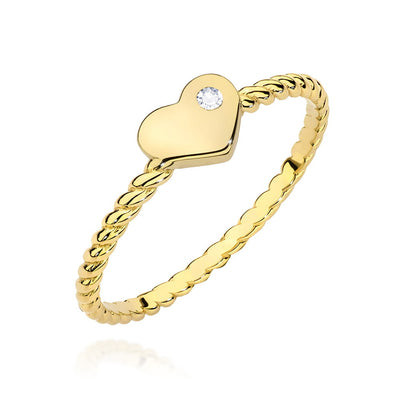 Inel Aur 14K cu Diamant Natural 0.03 ct
