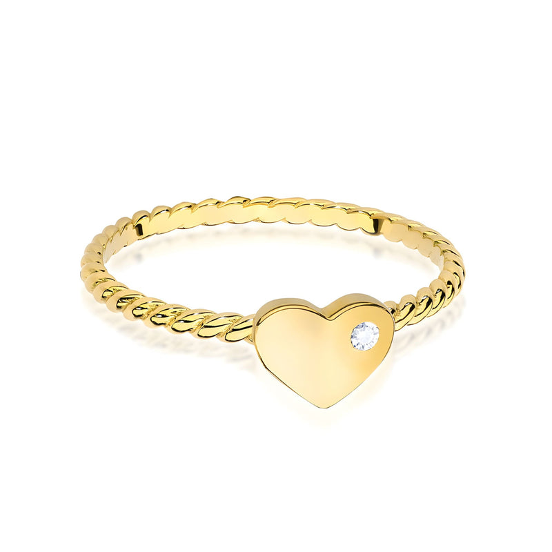 Inel Aur 14K cu Diamant Natural 0.03 ct, imaginea 2 din 12