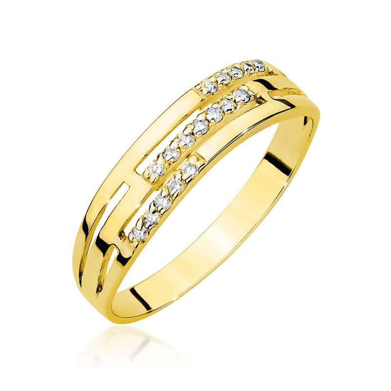 Inel Aur 14K cu Diamante Naturale 0.15 ct — Aur galben