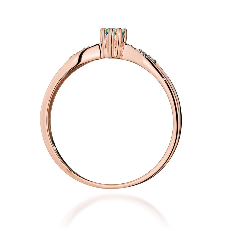 Inel Aur 14K cu Topaz Swiss 0.15 ct si Diamante Naturale 0.06 ct, imaginea 7 din 12
