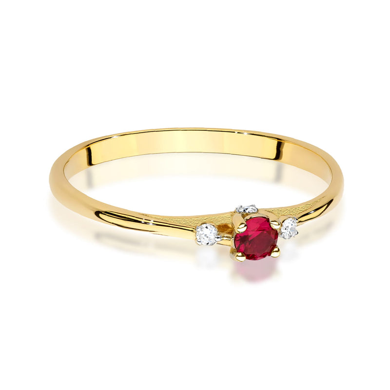 Inel Aur 14K cu Rubin 0.15 ct si Diamante Naturale 0.05 ct, imaginea 2 din 12