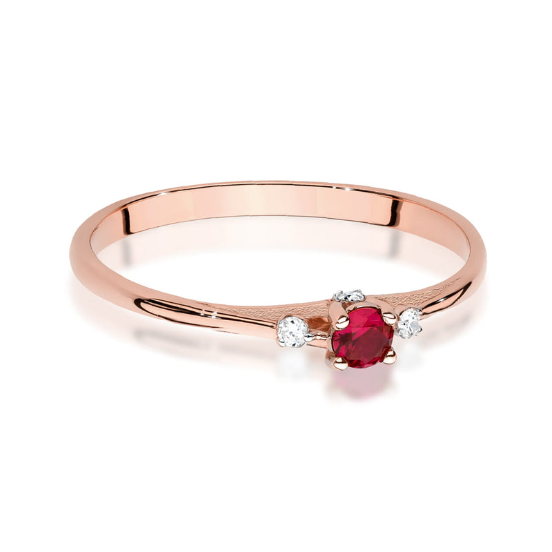 Inel Aur 14K cu Rubin 0.15 ct si Diamante Naturale 0.05 ct, imaginea 6 din 12