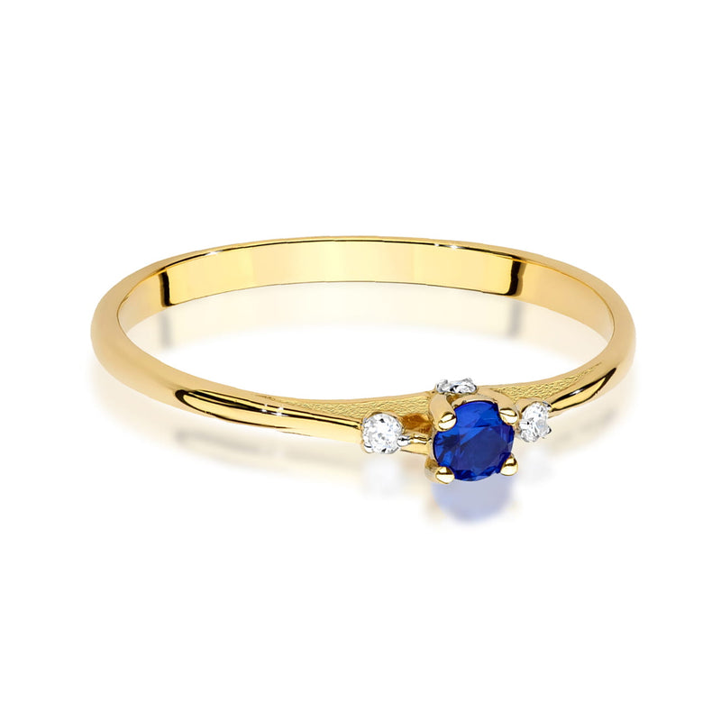 Inel Aur 14K cu Safir 0.15 ct si Diamante Naturale 0.05 ct, imaginea 2 din 12