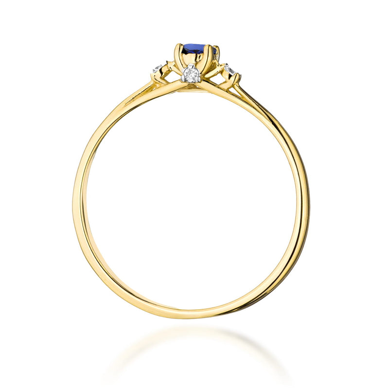Inel Aur 14K cu Safir 0.15 ct si Diamante Naturale 0.05 ct, imaginea 3 din 12
