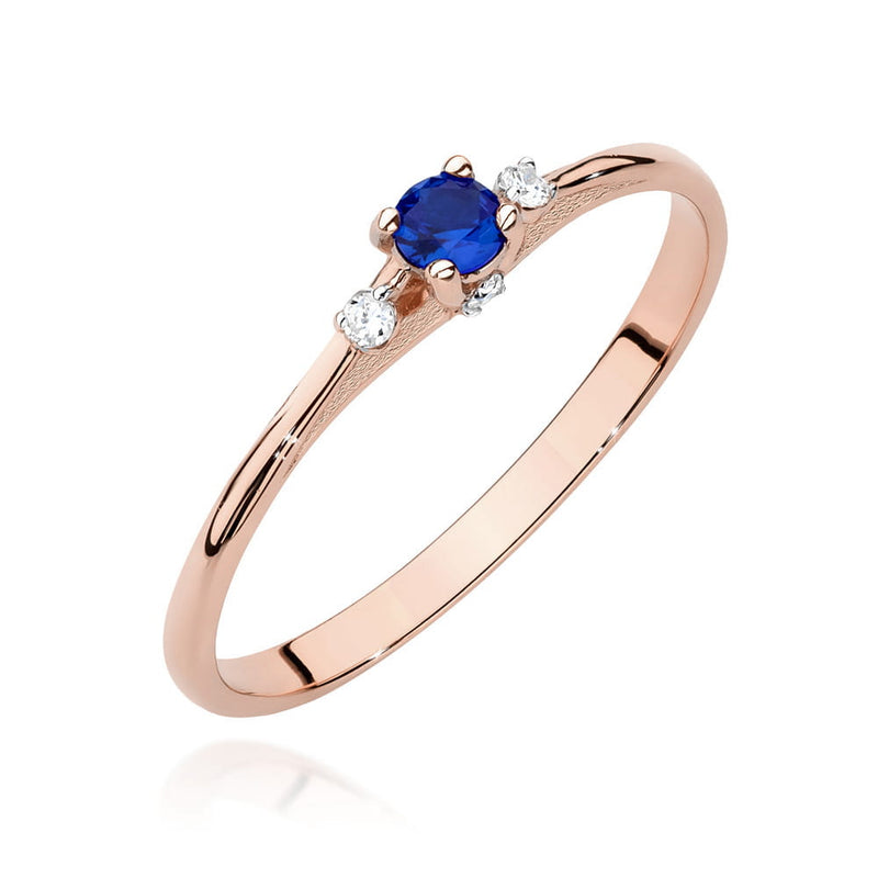 Inel Aur 14K cu Safir 0.15 ct si Diamante Naturale 0.05 ct, imaginea 5 din 12