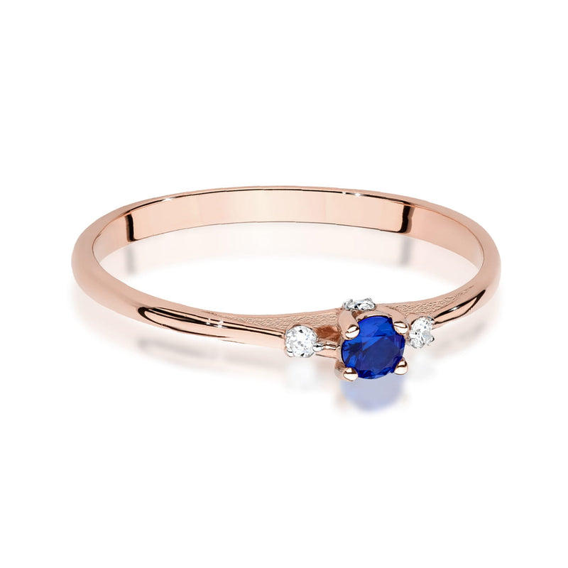 Inel Aur 14K cu Safir 0.15 ct si Diamante Naturale 0.05 ct, imaginea 6 din 12