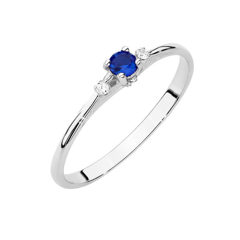 Inel Aur 14K cu Safir 0.15 ct si Diamante Naturale 0.05 ct, imaginea 9 din 12