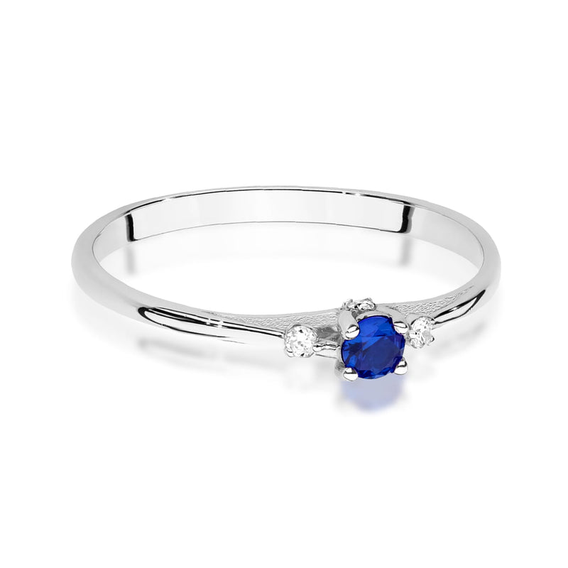 Inel Aur 14K cu Safir 0.15 ct si Diamante Naturale 0.05 ct, imaginea 10 din 12