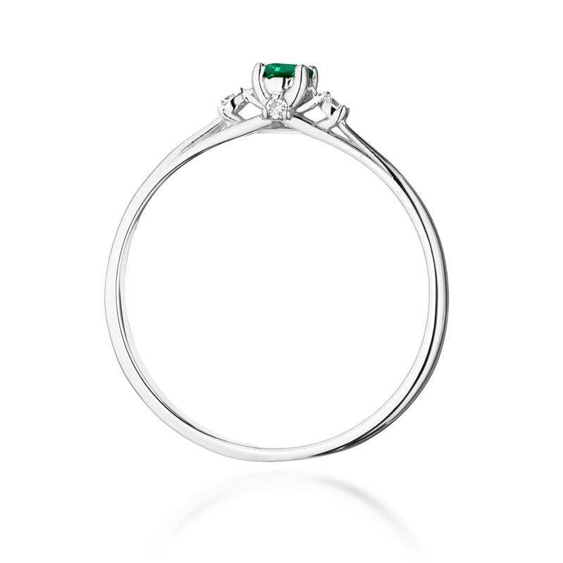 Inel Aur 14K cu Smarald 0.15 ct si Diamante Naturale 0.05 ct, imaginea 11 din 12
