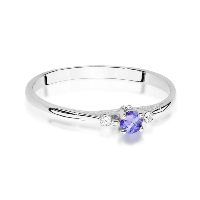 Inel Aur 14K cu Tanzanit 0.15 ct si Diamante Naturale 0.05 ct, imaginea 10 din 12