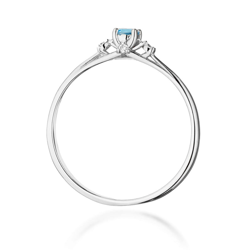 Inel Aur 14K cu Topaz Swiss 0.15 ct si Diamante Naturale 0.05 ct, imaginea 11 din 12