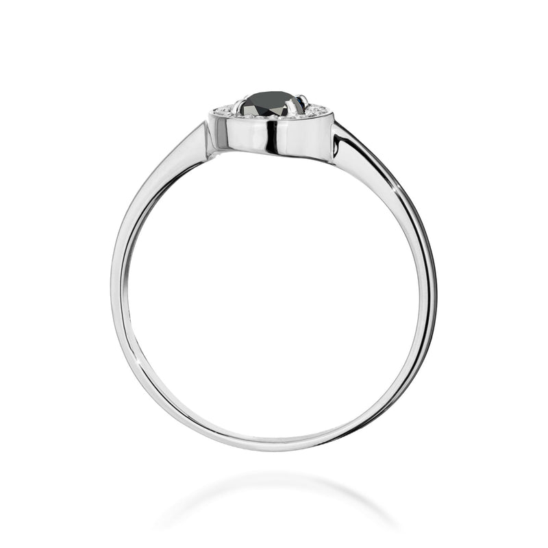 Inel Aur 14K cu Diamante Naturale Albe si Negre 0.40 ct, imaginea 11 din 12