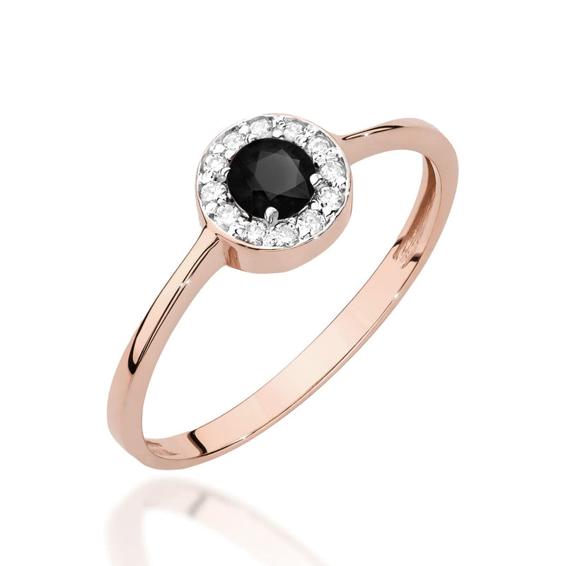 Inel Aur 14K cu Diamante Naturale Albe si Negre 0.40 ct, imaginea 5 din 12