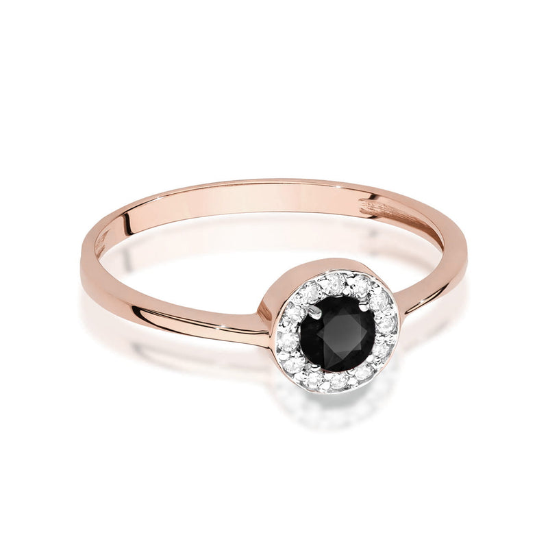 Inel Aur 14K cu Diamante Naturale Albe si Negre 0.40 ct, imaginea 6 din 12