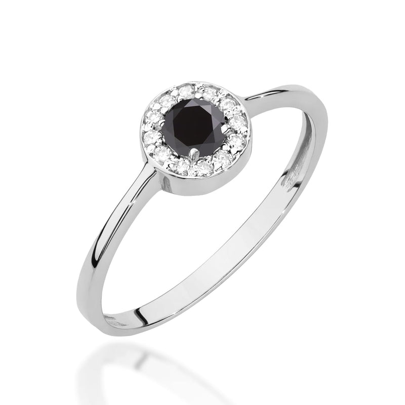 Inel Aur 14K cu Diamante Naturale Albe si Negre 0.40 ct, imaginea 9 din 12
