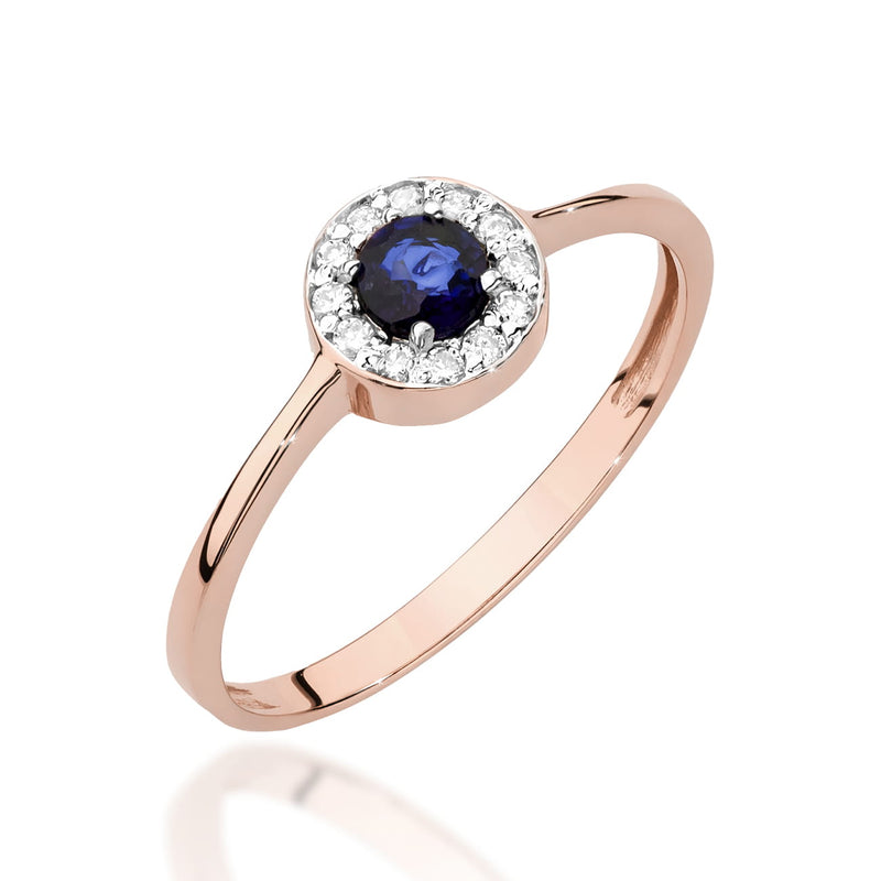 Inel Aur 14K cu Safir 0.30 ct si Diamante Naturale 0.10 ct, imaginea 5 din 12