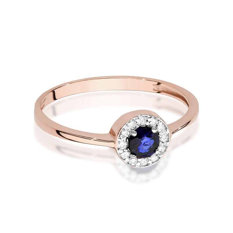 Inel Aur 14K cu Safir 0.30 ct si Diamante Naturale 0.10 ct, imaginea 6 din 12
