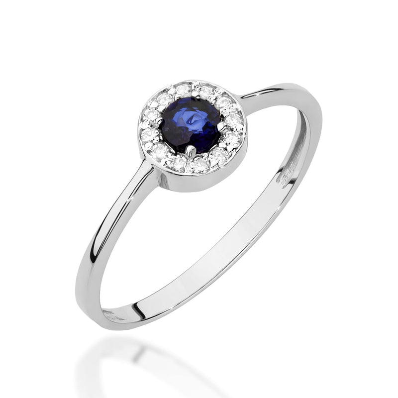 Inel Aur 14K cu Safir 0.30 ct si Diamante Naturale 0.10 ct, imaginea 9 din 12