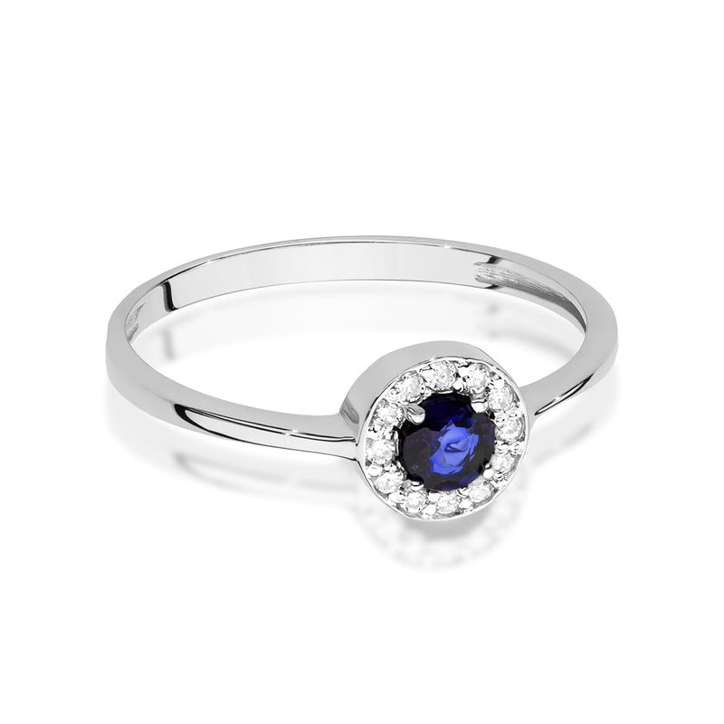 Inel Aur 14K cu Safir 0.30 ct si Diamante Naturale 0.10 ct, imaginea 10 din 12