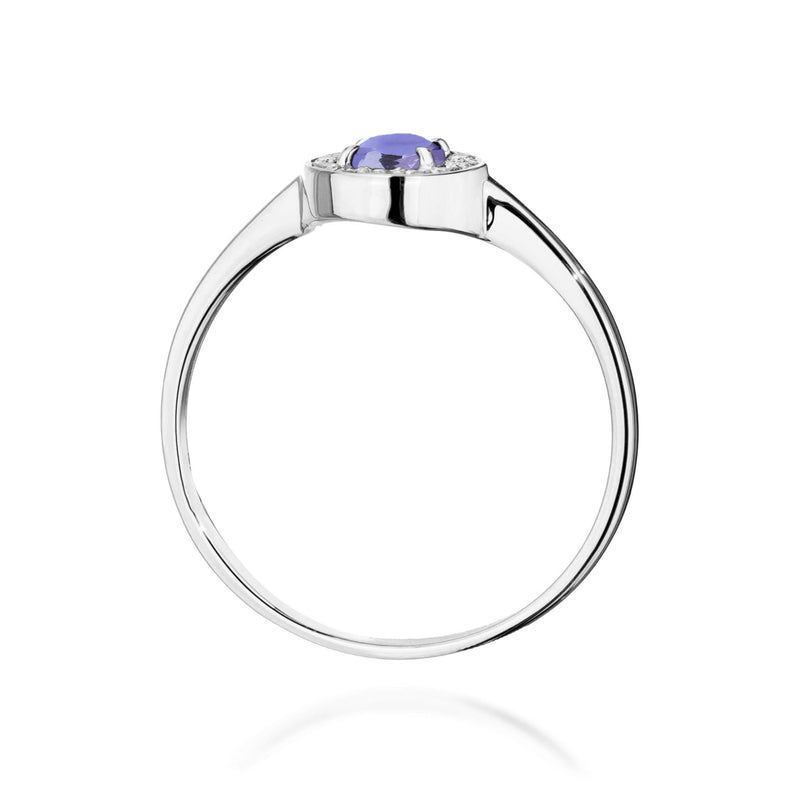 Inel Aur 14K cu Tanzanit 0.35 ct si Diamante Naturale 0.10 ct, imaginea 11 din 12