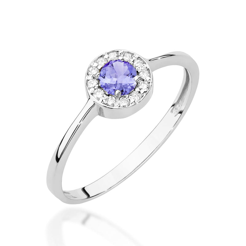 Inel Aur 14K cu Tanzanit 0.35 ct si Diamante Naturale 0.10 ct, imaginea 9 din 12