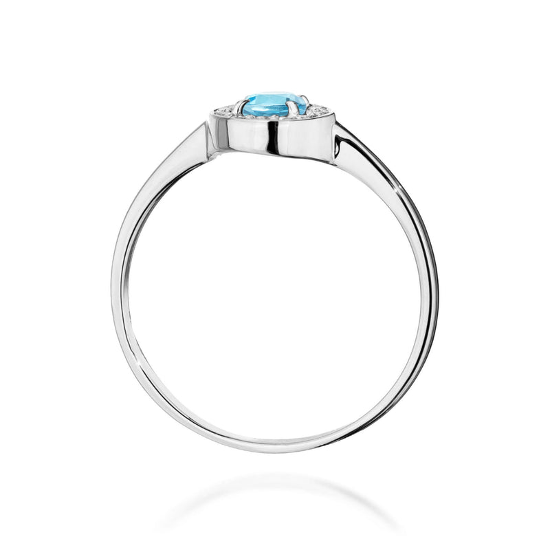 Inel Aur 14K cu Topaz Swiss 0.25 ct si Diamante Naturale 0.10 ct, imaginea 11 din 12