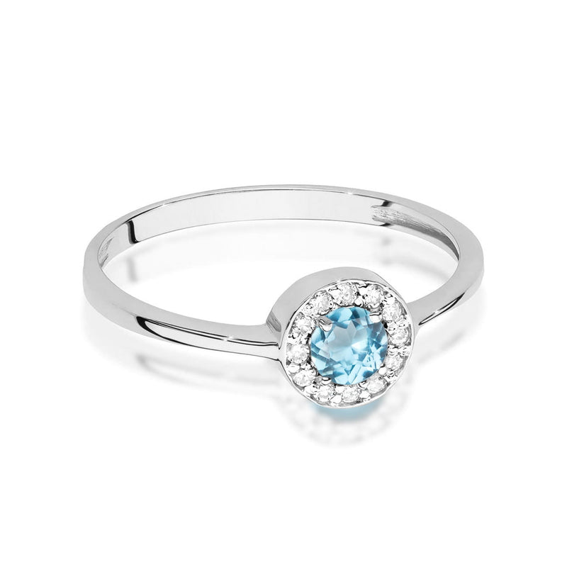 Inel Aur 14K cu Topaz Swiss 0.25 ct si Diamante Naturale 0.10 ct, imaginea 10 din 12