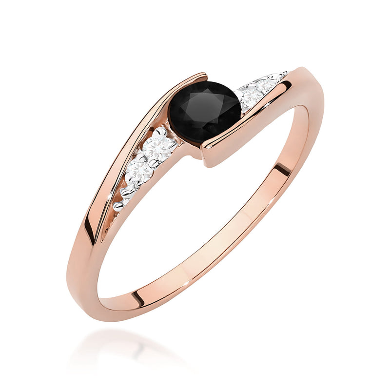 Inel Aur 14K cu Diamante Naturale Albe si Negre 0.36 ct, imaginea 5 din 12