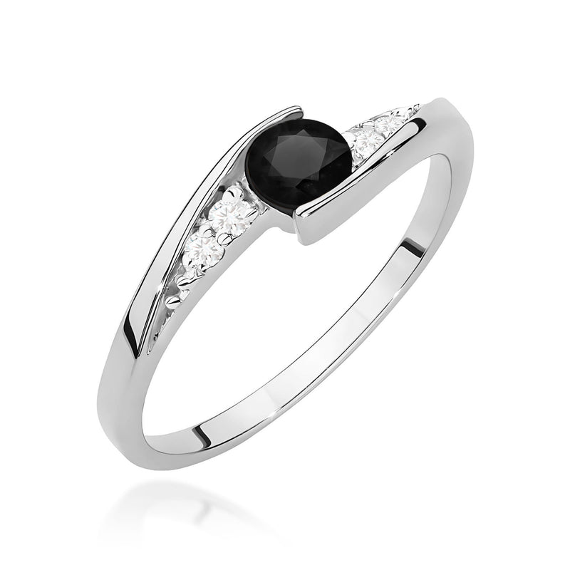 Inel Aur 14K cu Diamante Naturale Albe si Negre 0.36 ct, imaginea 9 din 12
