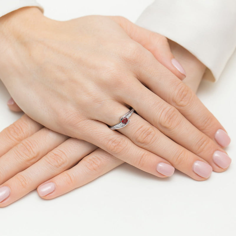 Inel Aur 14K cu Rubin 0.30 ct si Diamante Naturale 0.06 ct, imaginea 12 din 12