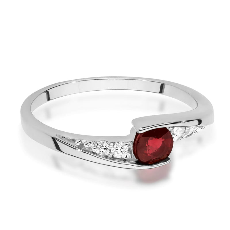 Inel Aur 14K cu Rubin 0.30 ct si Diamante Naturale 0.06 ct, imaginea 10 din 12