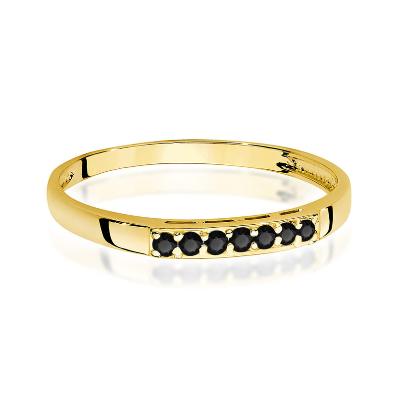 Inel Aur 14K cu Diamante Naturale Negre 0.22 ct, imaginea 2 din 12