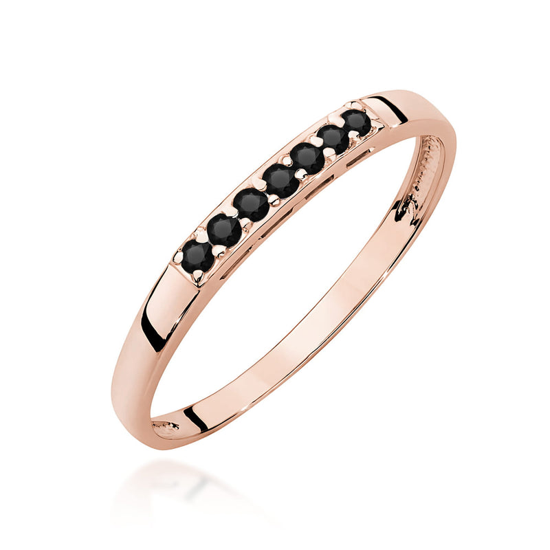 Inel Aur 14K cu Diamante Naturale Negre 0.22 ct, imaginea 5 din 12
