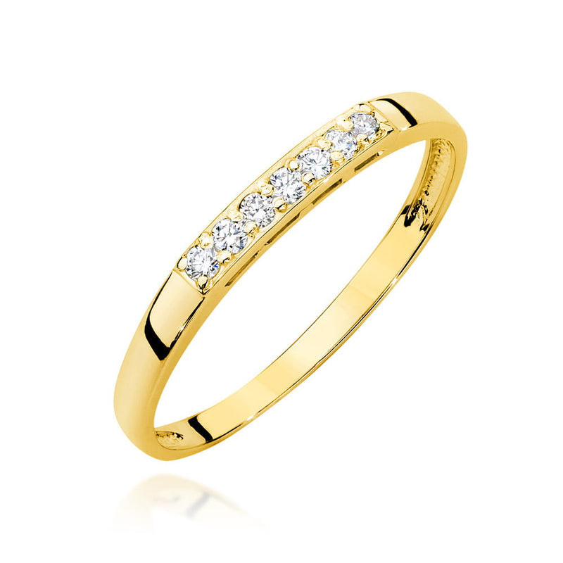 Inel Aur 14K cu Diamante Naturale 0.10 ct — Aur galben