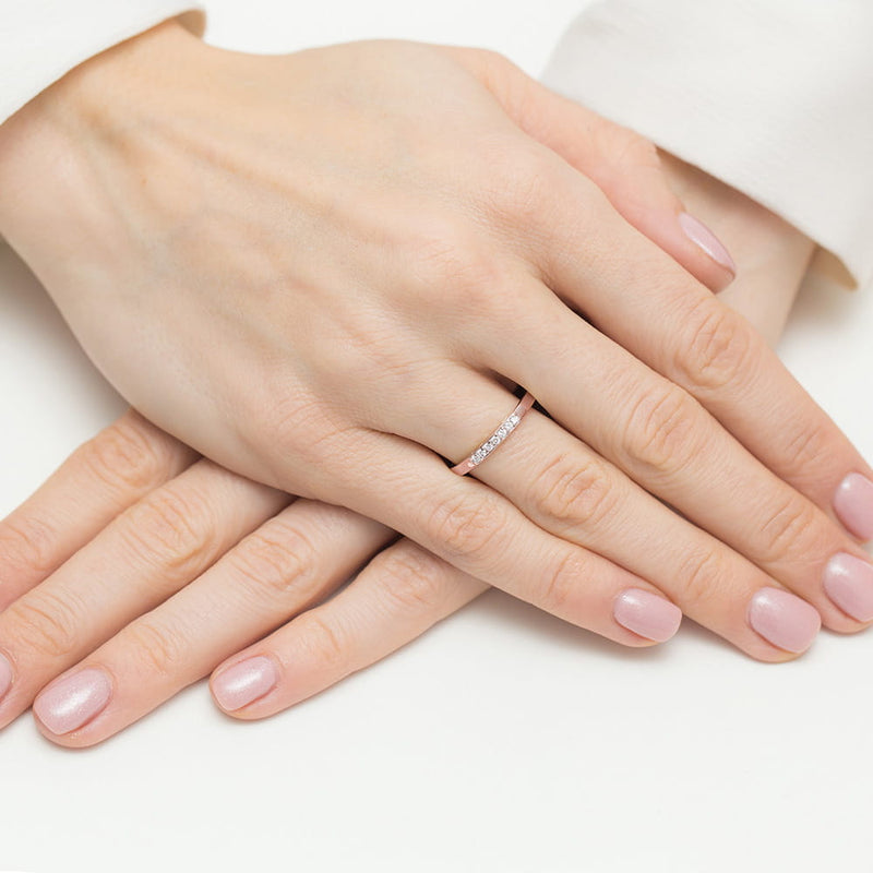 Inel Aur 14K cu Diamante Naturale 0.10 ct, imaginea 8 din 12
