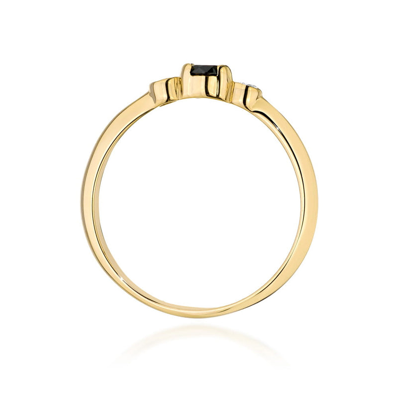 Inel Aur 14K cu Diamante Naturale Albe si Negre 0.18 ct, imaginea 3 din 12