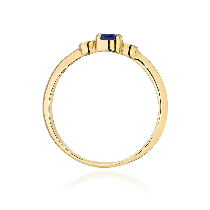 Inel Aur 14K cu Safir 0.15 ct si Diamante Naturale 0.06 ct, imaginea 3 din 12