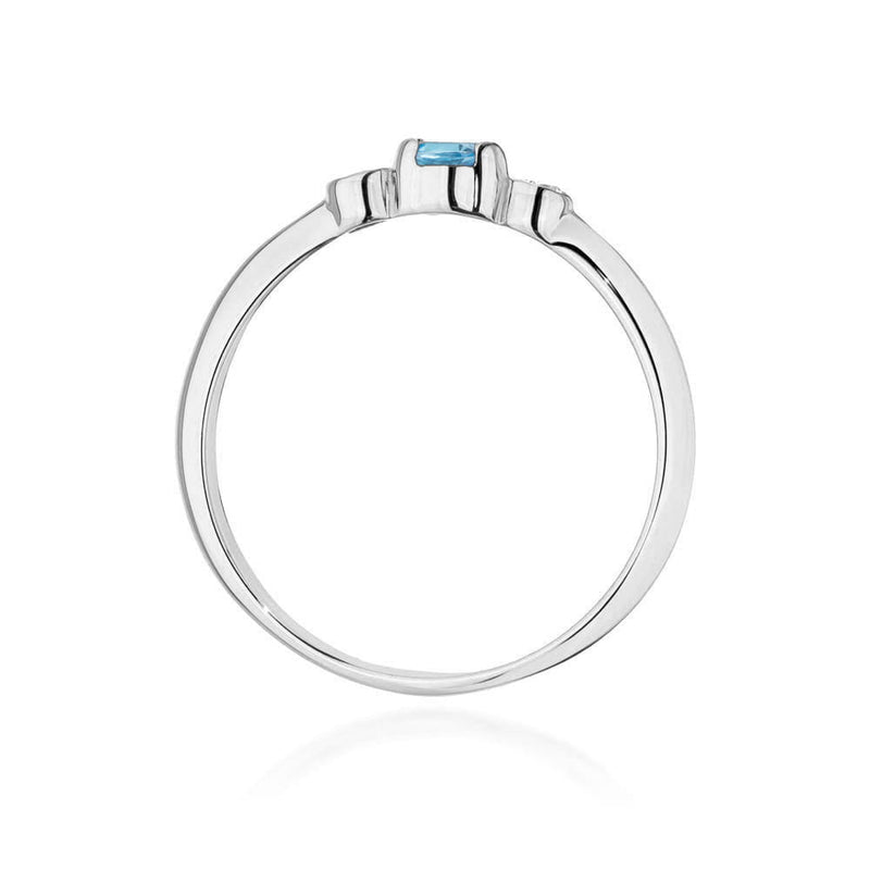 Inel Aur 14K cu Topaz Swiss 0.15 ct si Diamante Naturale 0.06 ct, imaginea 11 din 12