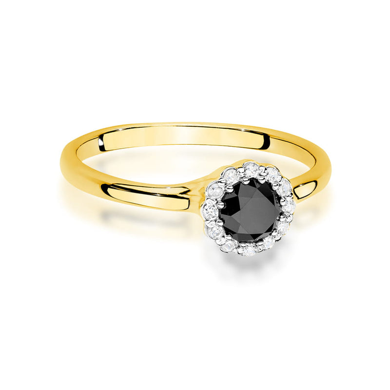 Inel Aur 14K cu Diamante Naturale Albe si Negre 0.60 ct, imaginea 2 din 12