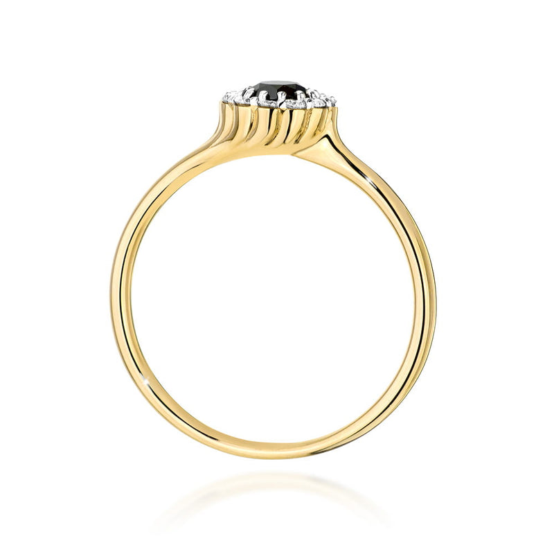 Inel Aur 14K cu Diamante Naturale Albe si Negre 0.60 ct, imaginea 3 din 12