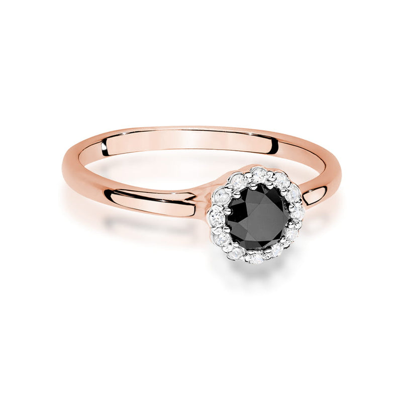 Inel Aur 14K cu Diamante Naturale Albe si Negre 0.60 ct, imaginea 6 din 12