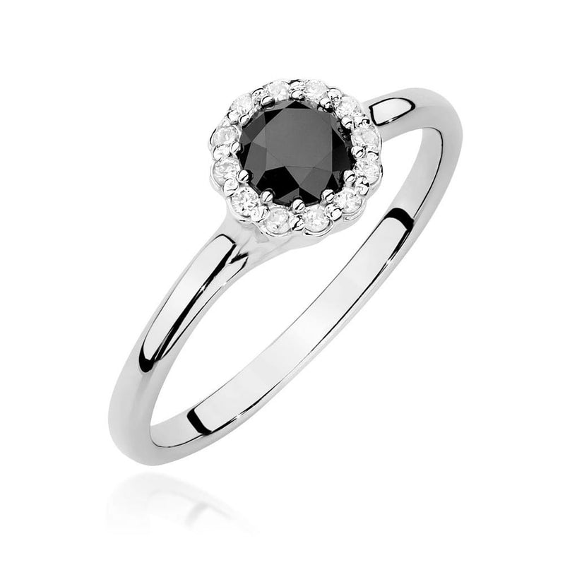 Inel Aur 14K cu Diamante Naturale Albe si Negre 0.60 ct, imaginea 9 din 12