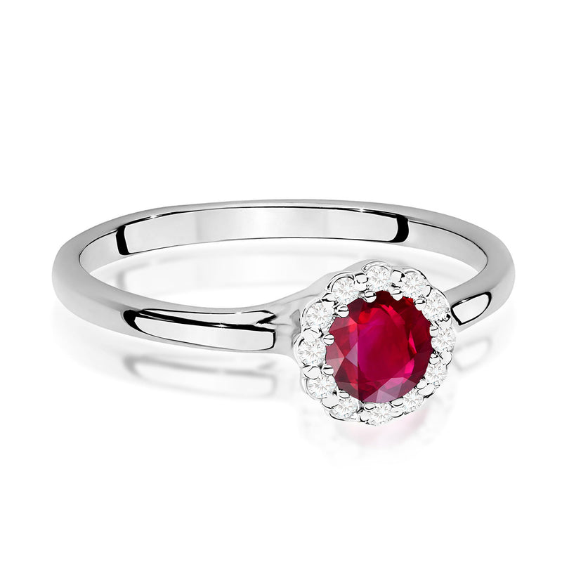 Inel Aur 14K cu Rubin 0.60 ct si Diamante Naturale 0.10 ct, imaginea 10 din 11