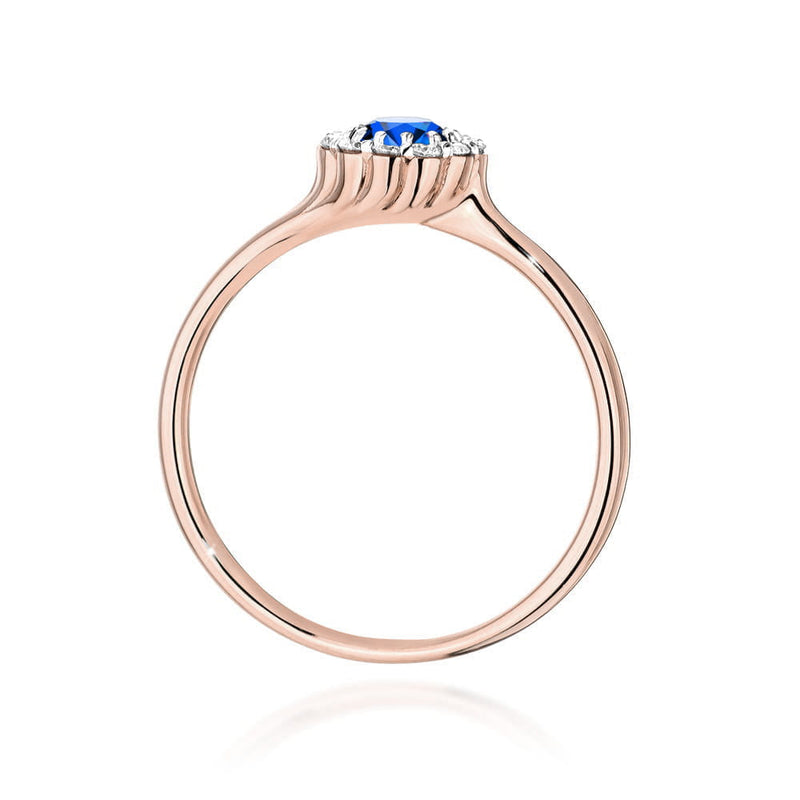 Inel Aur 14K cu Safir 0.50 ct si Diamante Naturale 0.10 ct, imaginea 7 din 12