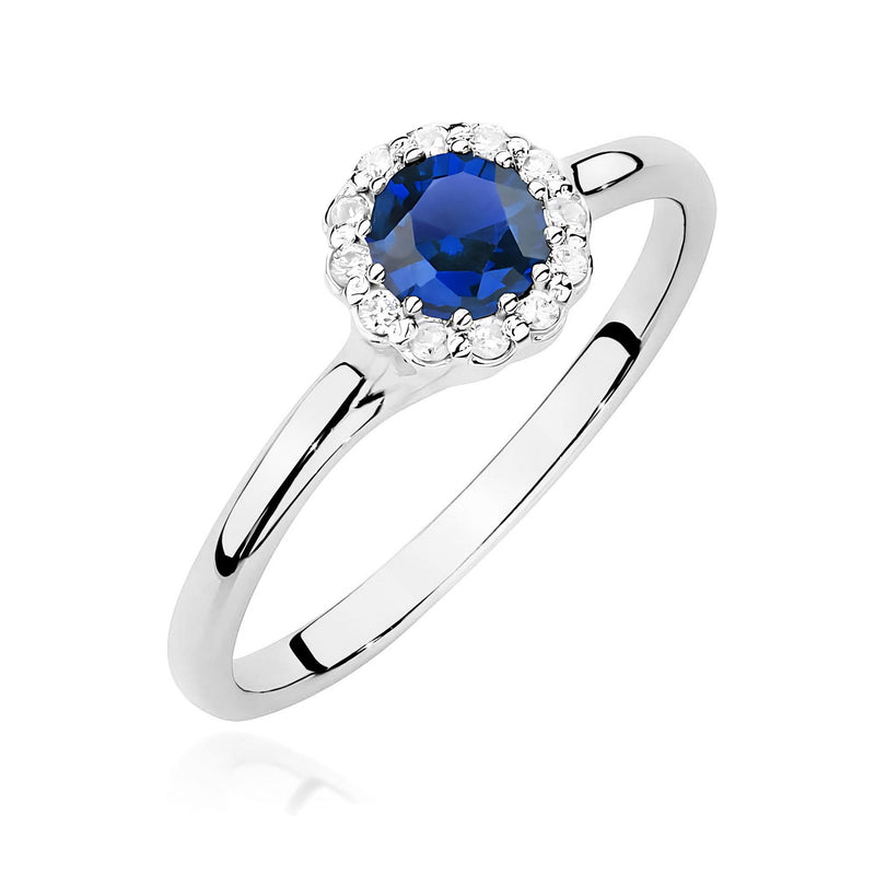 Inel Aur 14K cu Safir 0.50 ct si Diamante Naturale 0.10 ct, imaginea 9 din 12